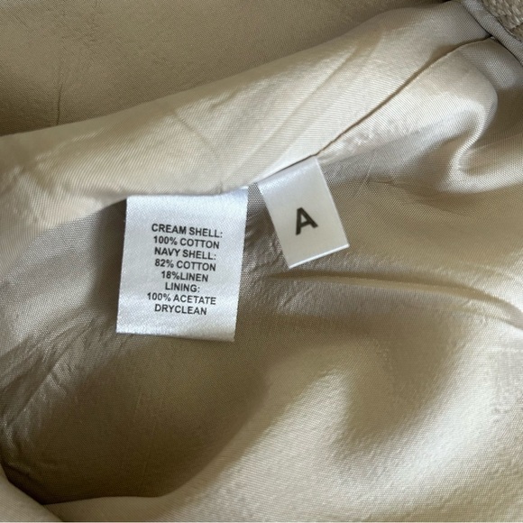 Loft | Textured Striped Beige and Navy Skirt - Picture 7 of 7